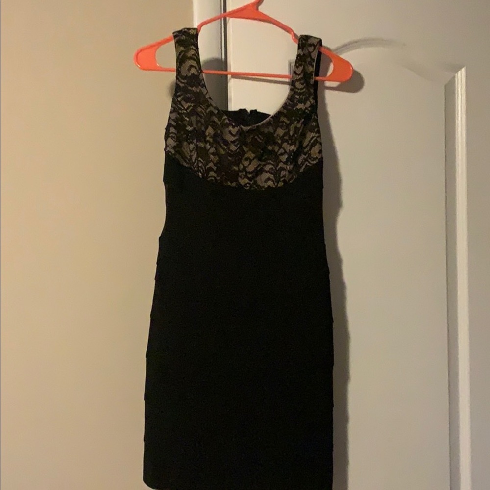 Black and Tan bandage dress with Lacey top